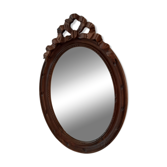 Miroir en bois oval années 30