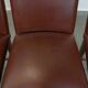 Set of 4 English style dining chairs in cognac-colored leather