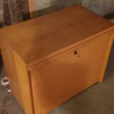 Secretary with vintage flap lamp casserole