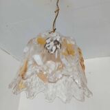 70's glass bell pendant light