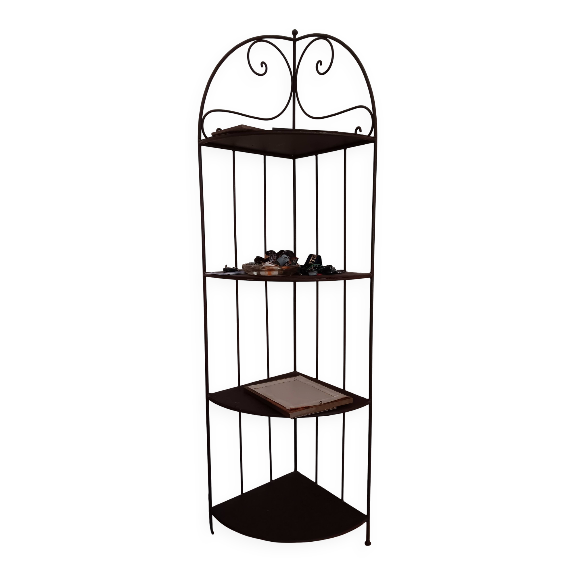 Meuble d angle en fer avec etageres