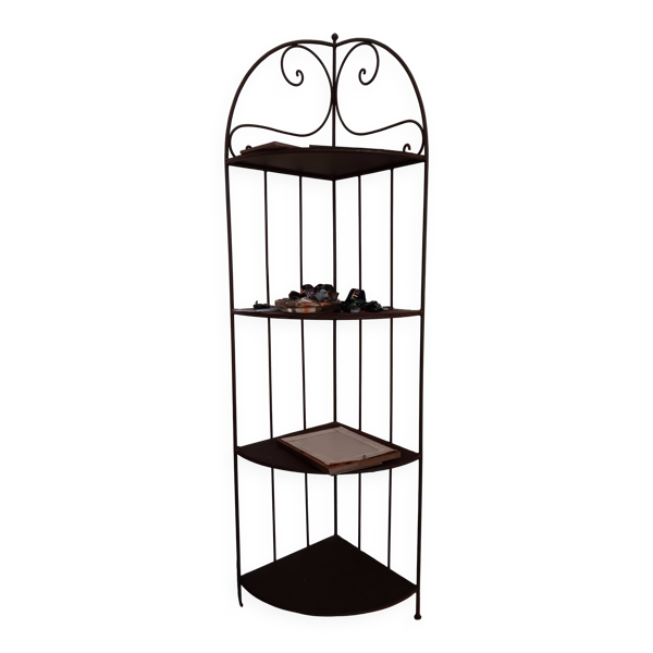 Meuble d angle en fer avec etageres