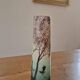 Frosted glass vase, painted Art Deco, signed.