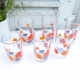 6 glasses with orangeade patterns retro flowers