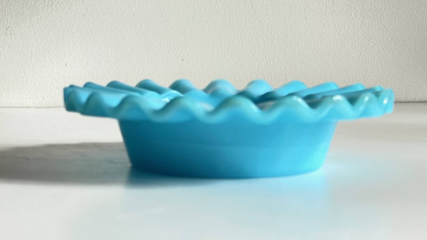 CENDRIER Vide-Poche Verre OPALIN Bleu