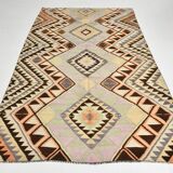 6x9 Faded Color Turkish Vintage Kilim,Handmade Wool Kilim Rug 172x284 Cm