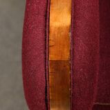 Paire de fauteuils Art déco d'ébéniste danois, revêtus de tissu de laine bordeaux