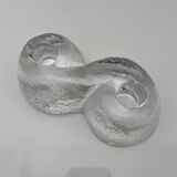 Orrefors Sweden glass candle holder vintage Suede design Lars Hellsten