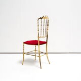 Chaise latérale italienne en laiton Chiavari