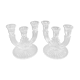 PAIR OF VINTAGE CANDLESTICKS IN CRYSTAL CANDLESTICK 3 BRANCHES ART DECO