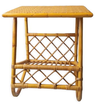 Tablette en rotin 60s