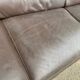 Scandinavian 3-seater brown leather sofa 200cm