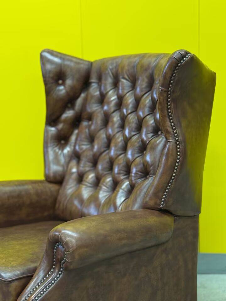 Brown leather Handmade Chesterfield Recliner Armchair