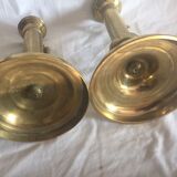 Set of 2 brass adjustable candleholders