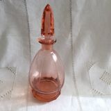 Art deco 1960s pink glass carafe