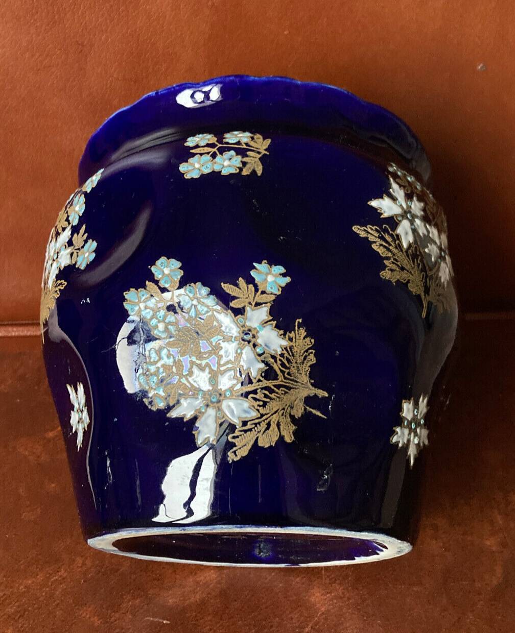 Gien porcelain pot cover - midnight blue