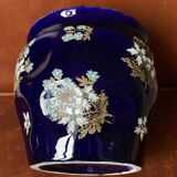 Gien porcelain pot cover - midnight blue