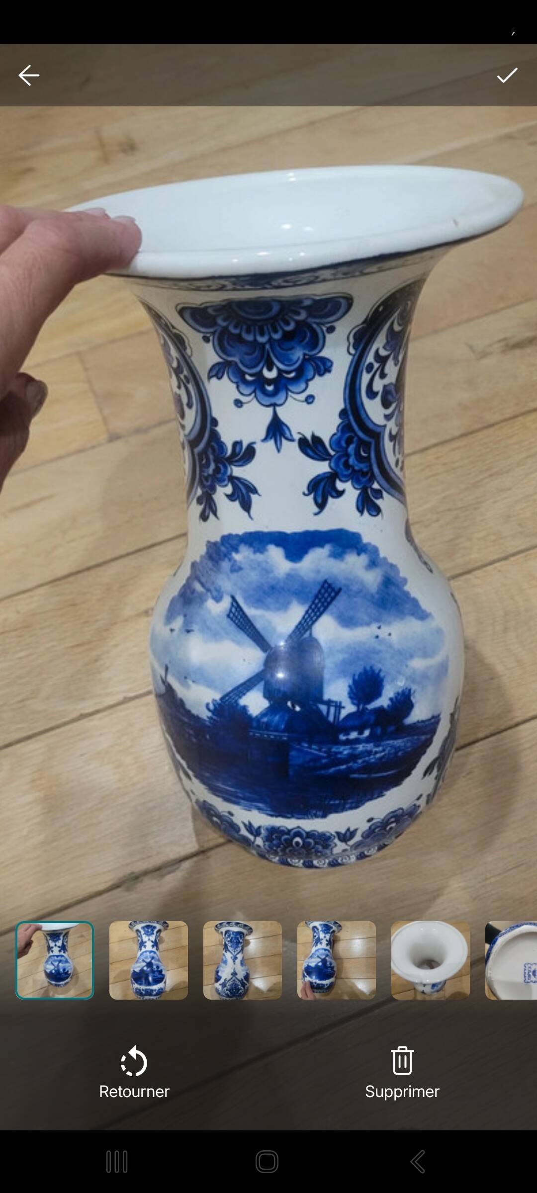 Perfect 30cm Dutch Delft porcelain vase