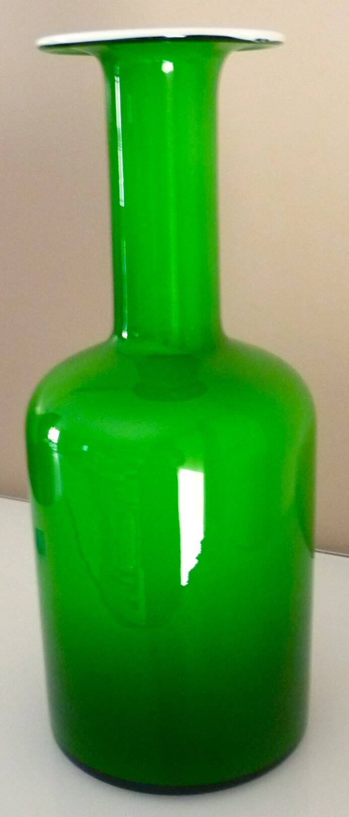 Blown glass bottle vase, Otto Bauer design for Holmegaard, 1970s