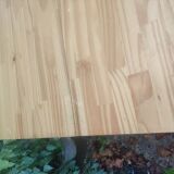 Industrial wood and metal farm table