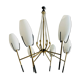 Lampadario vintage in vetro opalino bianco