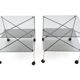 Pair of Postmodern Glass Carts Mod. Biplano by Bruno Munari for Robots, Italy