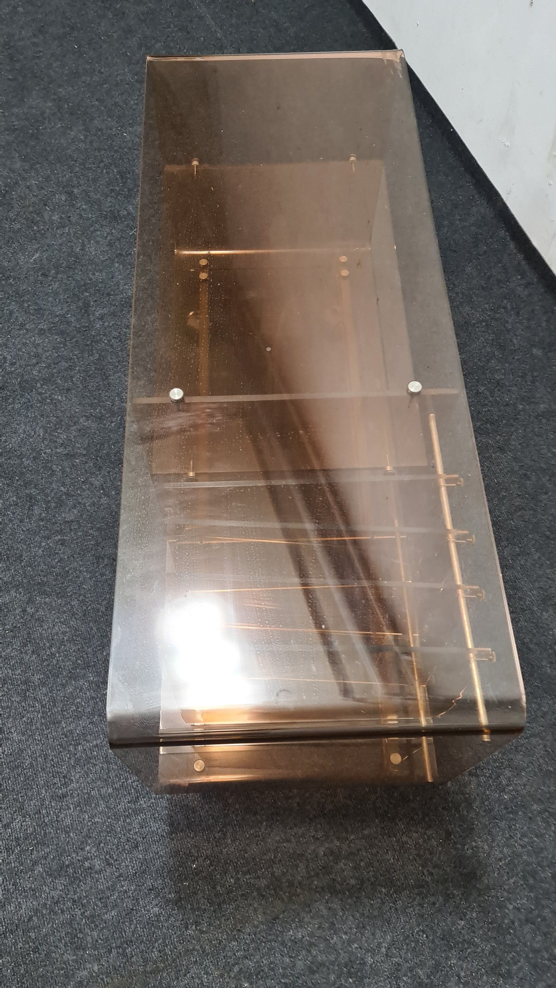 Vintage smoked plexiglas tv/hifi unit