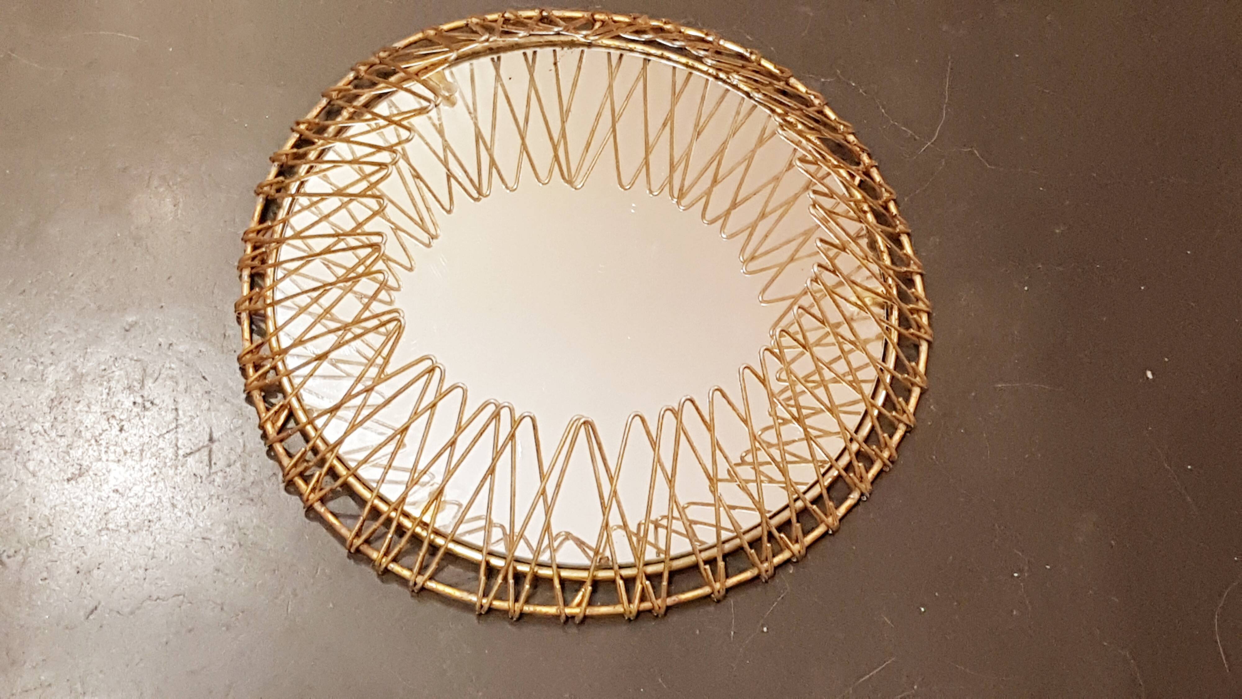 Sun mirror in golden thread 1950 31cm