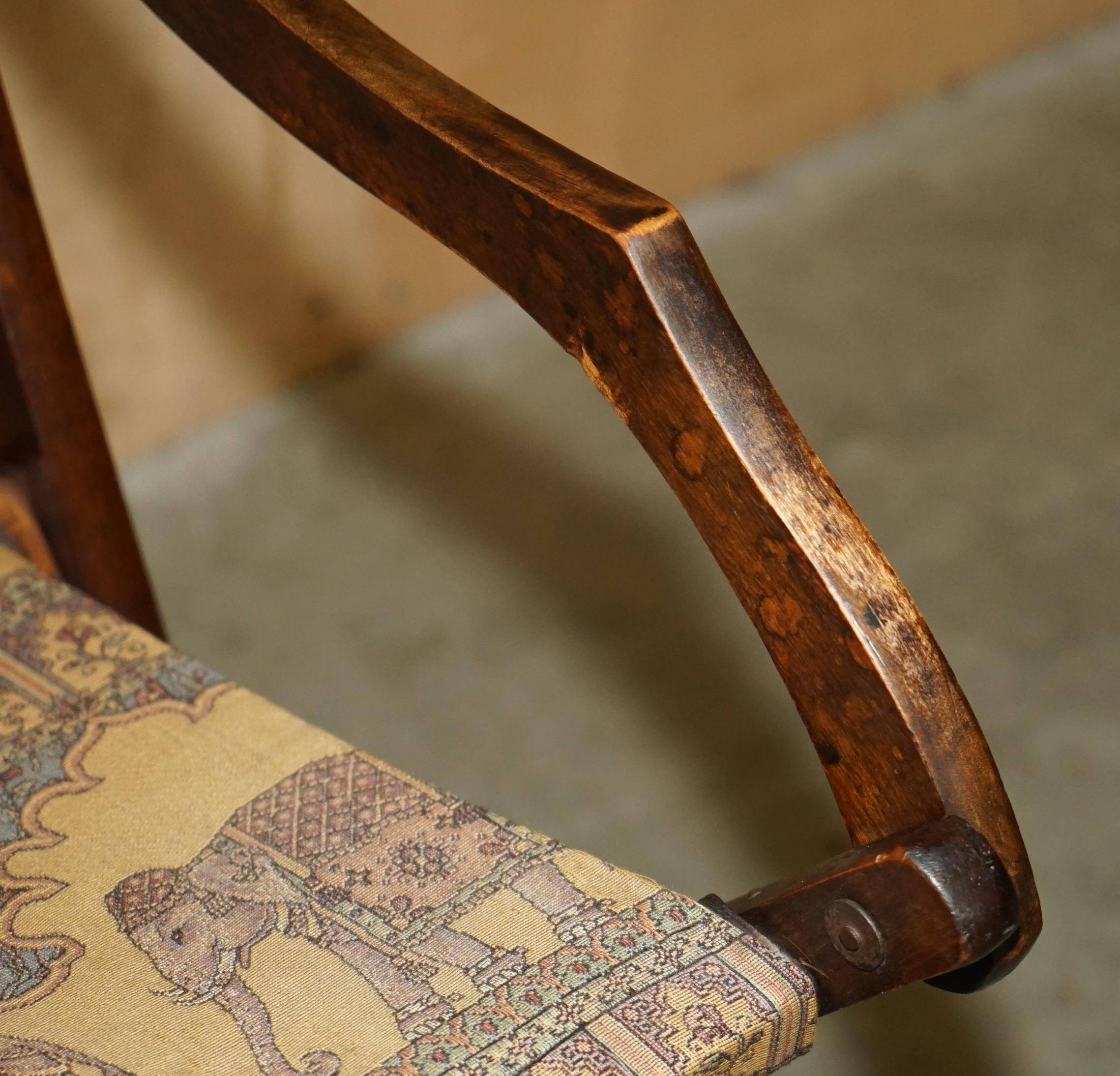 Antique Indo-Anglo elephant folding military chair circa 1890