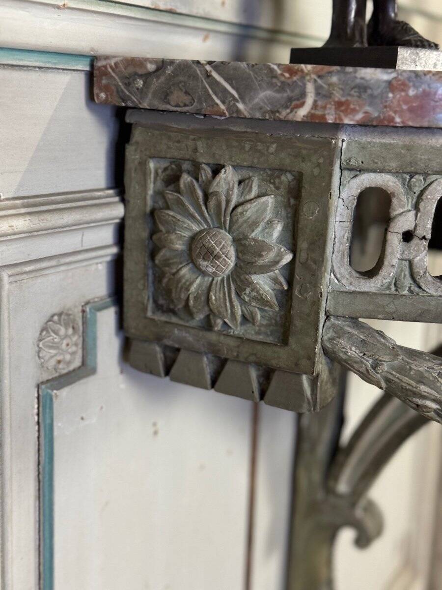 Carved Wood Wall Console, Green Shades of Patina, 18th Century