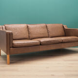 Sofa in brown leather, Danish design, 60's, designer: Mogensen Koch