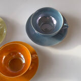 Iridescent fine porcelain teacups