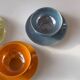 Iridescent fine porcelain teacups