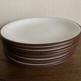 Set of 8 Scandinavian KMK enamelled earthenware dessert plates 1965