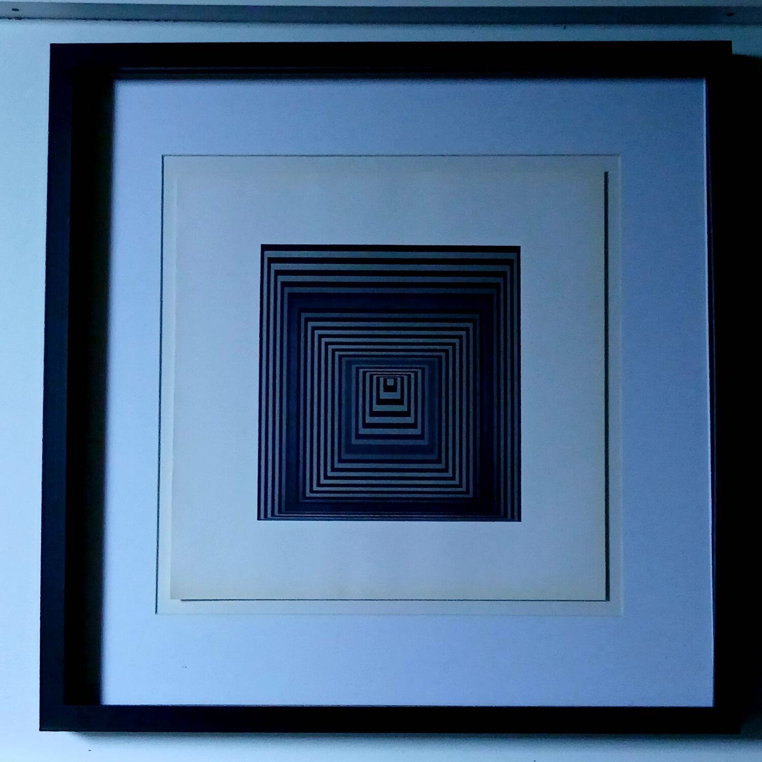 Tableau Vintage Art Optique - Victor Vasarely - Frame 40x40cm
