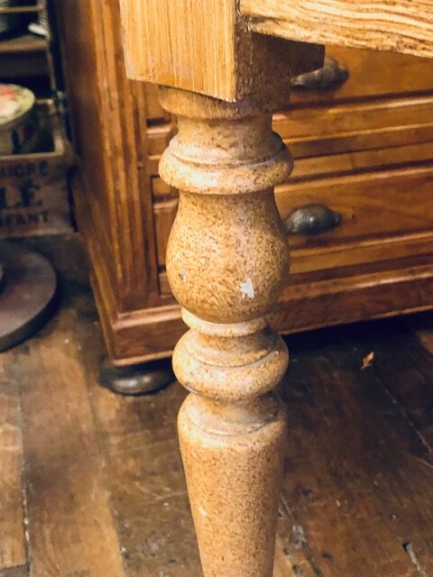 Wooden farmhouse table