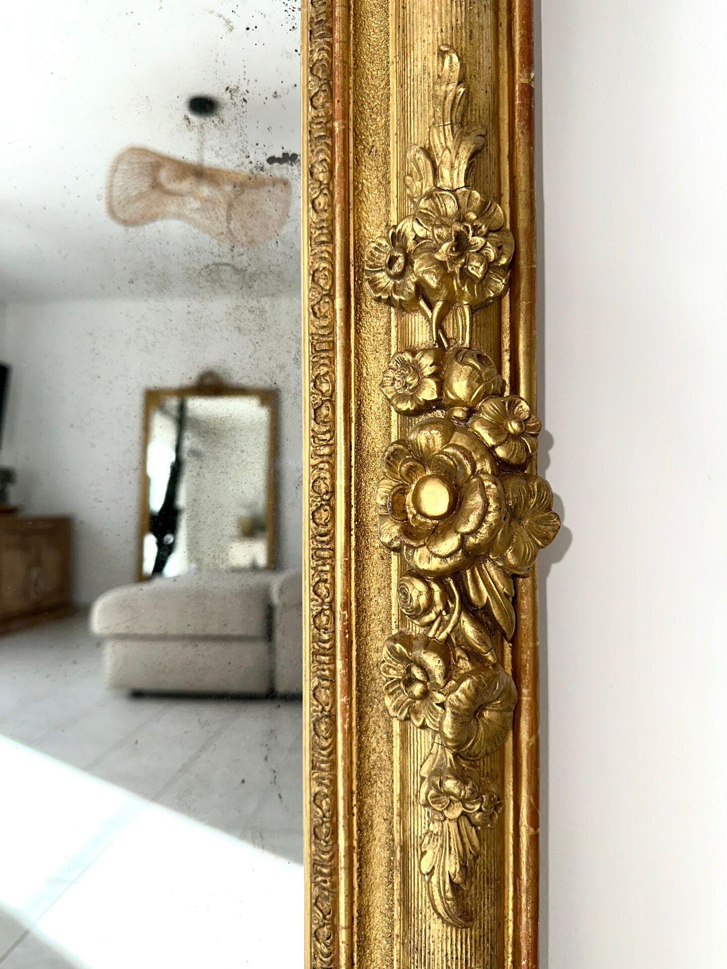 Miroir ancien doré époque XIXème