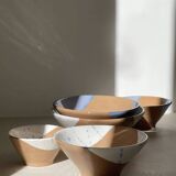 Set of 5 bowls / lemmi sicilian blue white terracotta
