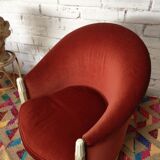 Art deco velvet armchair
