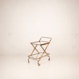 Cesare Lacca Cart in Faux Bamboo and Brass, 1950