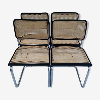 Suite de 4 chaises Cesca B32 par Marcel Breuer 1986