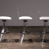 Plexiglass lucite bar stools and chrome swivel bar chairs,Hill Manufacturers