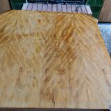 Square art deco coffee table in light wood