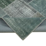 Hand-knotted oriental overdyed 171 cm x 243 cm grey patchwork carpet