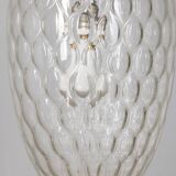 1960s vintage pendant lamp in decorated glass Italian design