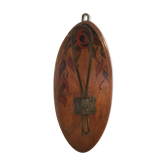 Porte manteau 1 patère en métal sur bois
