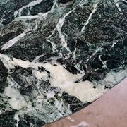 Emerald green marble "eye" coffee table, Roche Bobois, France, 1970s
