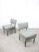 Mid-century Bauhaus Style Easy Chairs in Grey Fabric