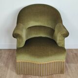 Pair of velvet toad armchairs