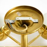 1960s Space Age brass ceiling lamp with 8 glass balls by Kaiser Leuchten